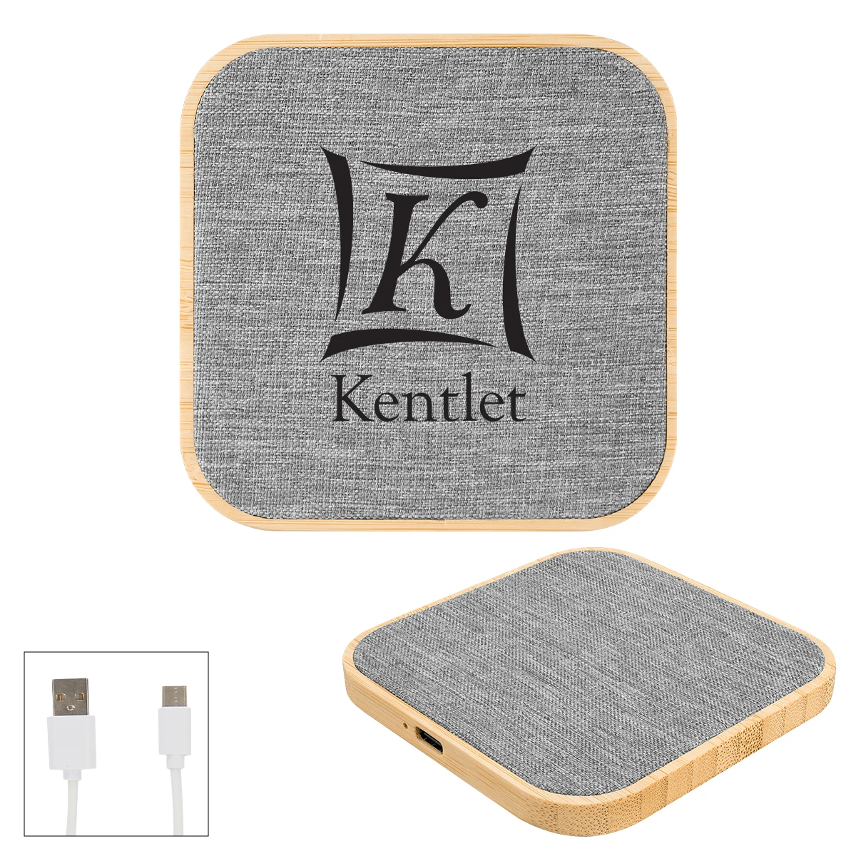 Bamboo & rPET Fabric Wireless Charger 1