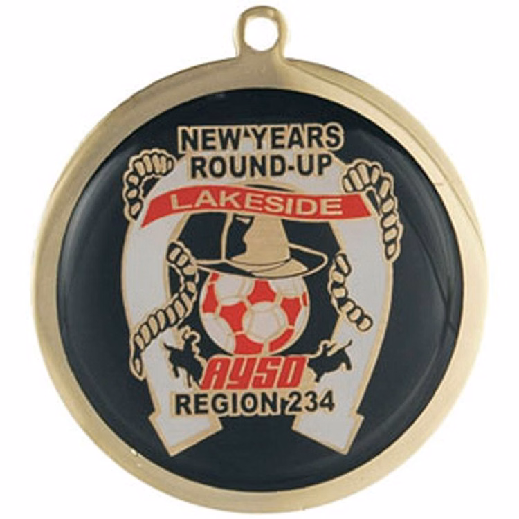 Express Vibraprint™ Brass Insert Medal in Gold (2-1/4")