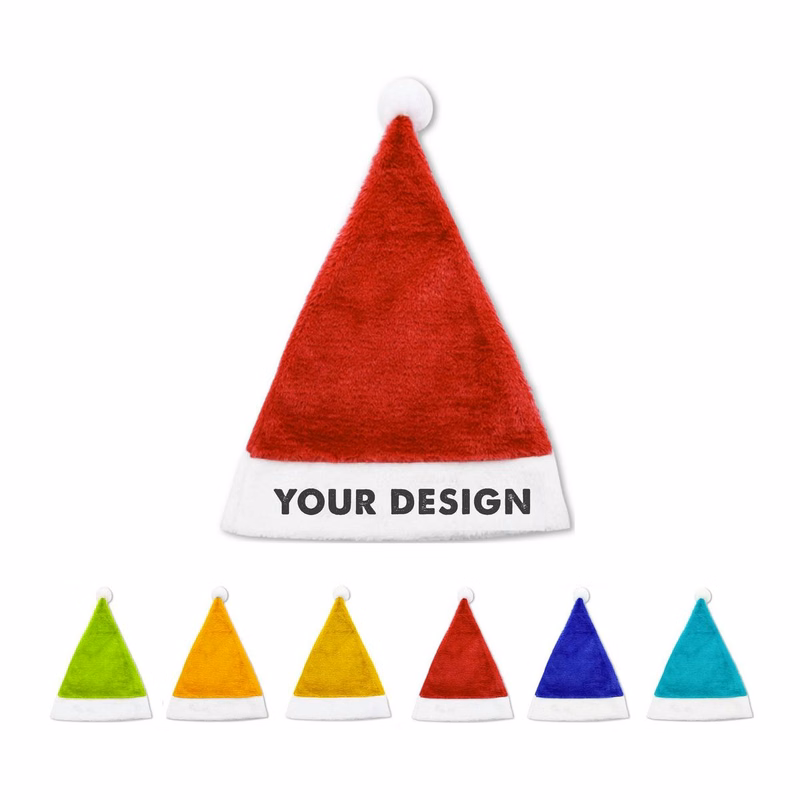 Soft Velvet Holiday Santa Gift Hat