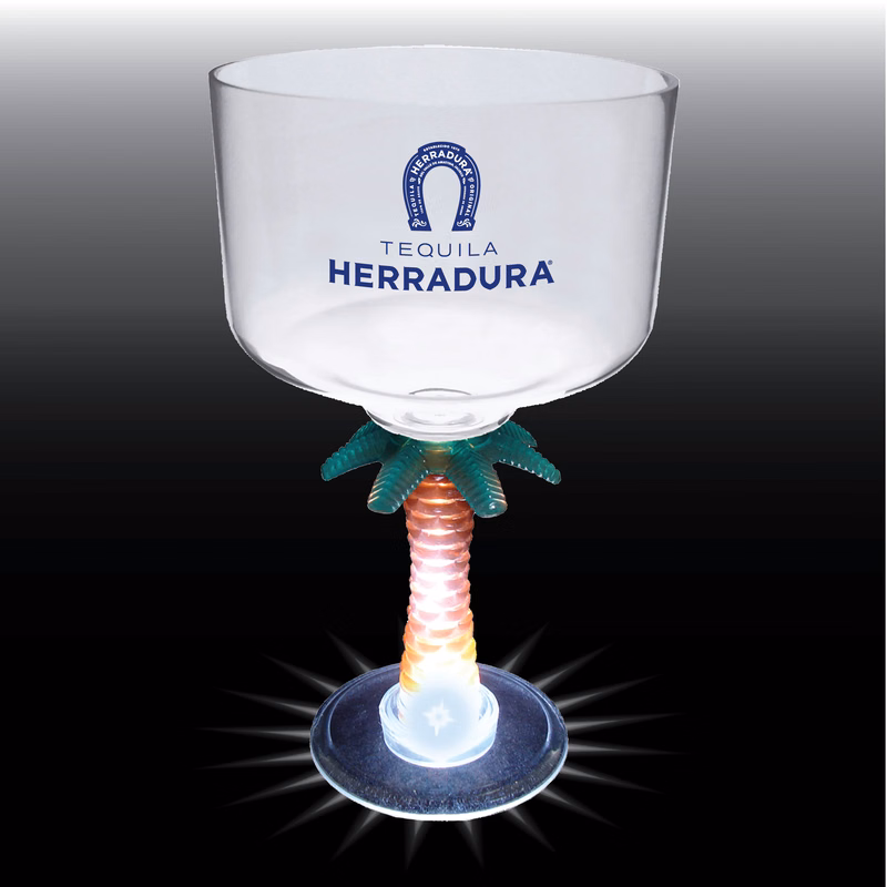 18oz Light Up Novelty Stem Plastic Margarita Glass