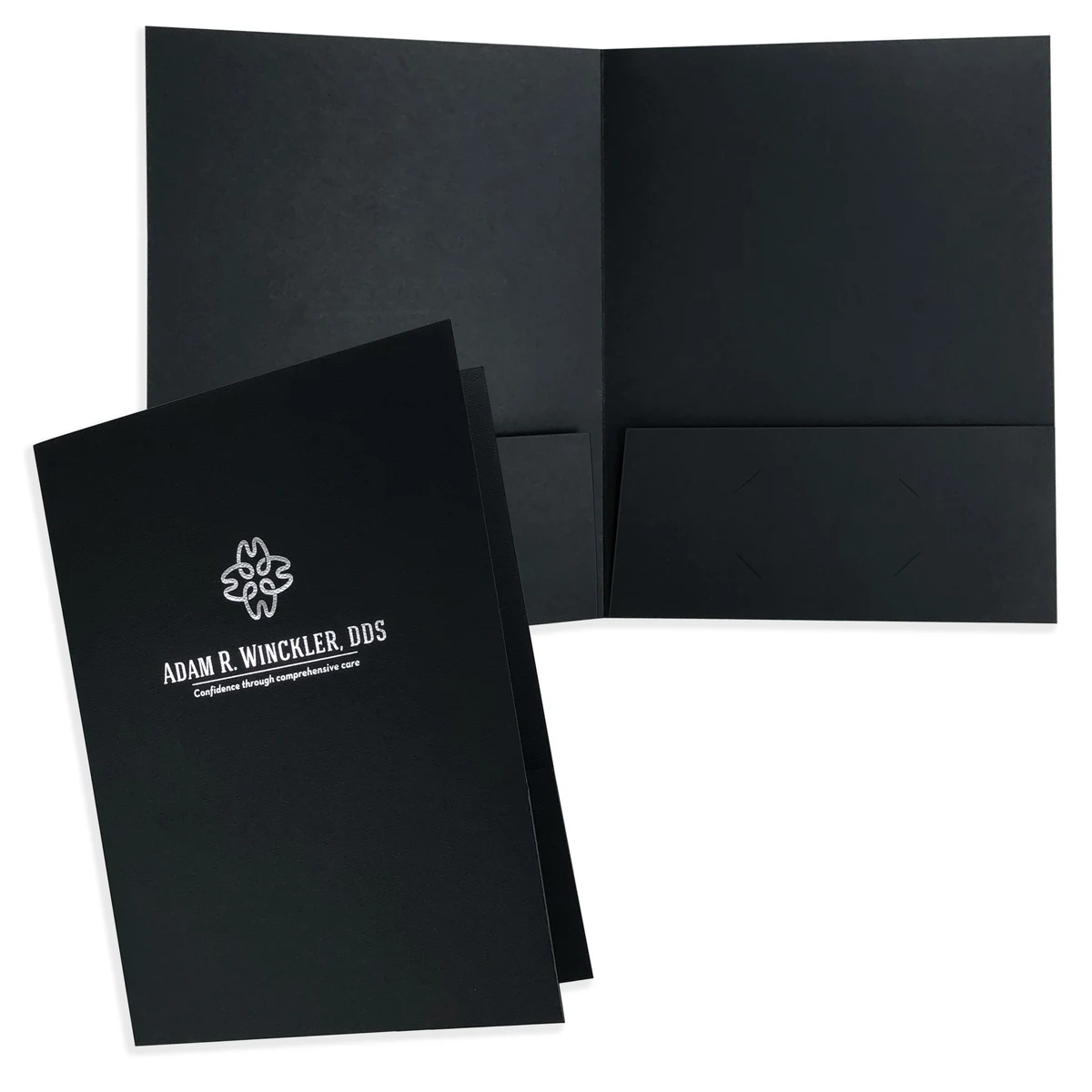 Quick Ship Foil Stamped Linen Pocket Folders 1