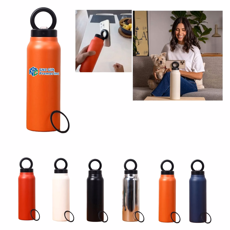 24OZ 304 Stainless Steel Vacuum Flask Magnetic Phone Holder