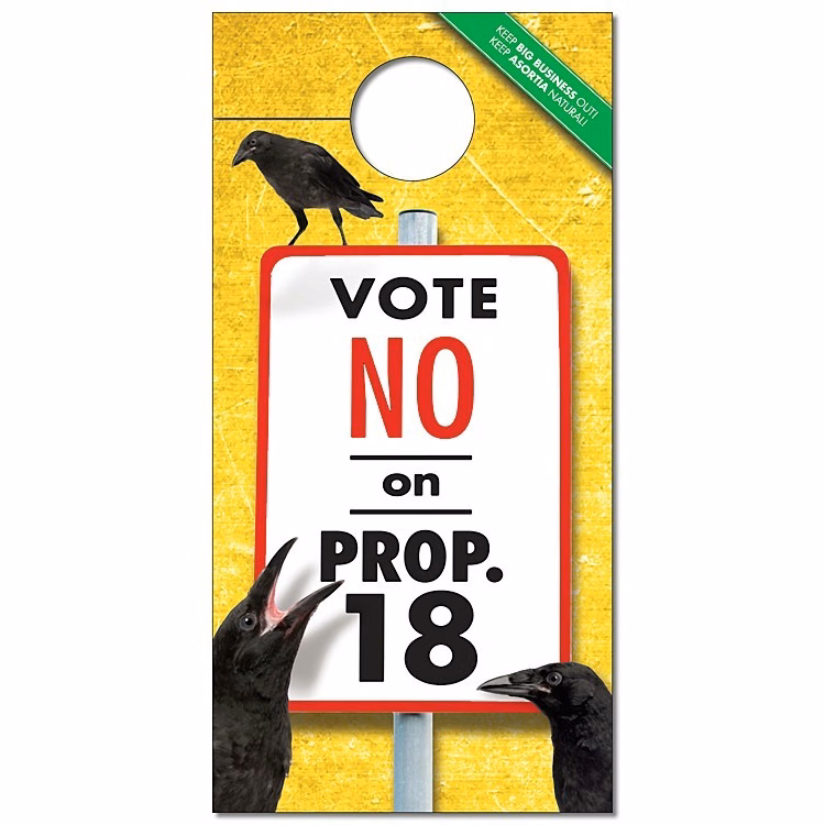 Door Hanger - 4x8 UV-Coated (1S) Rectangle with Slit (1.25 in. Diameter Hole)