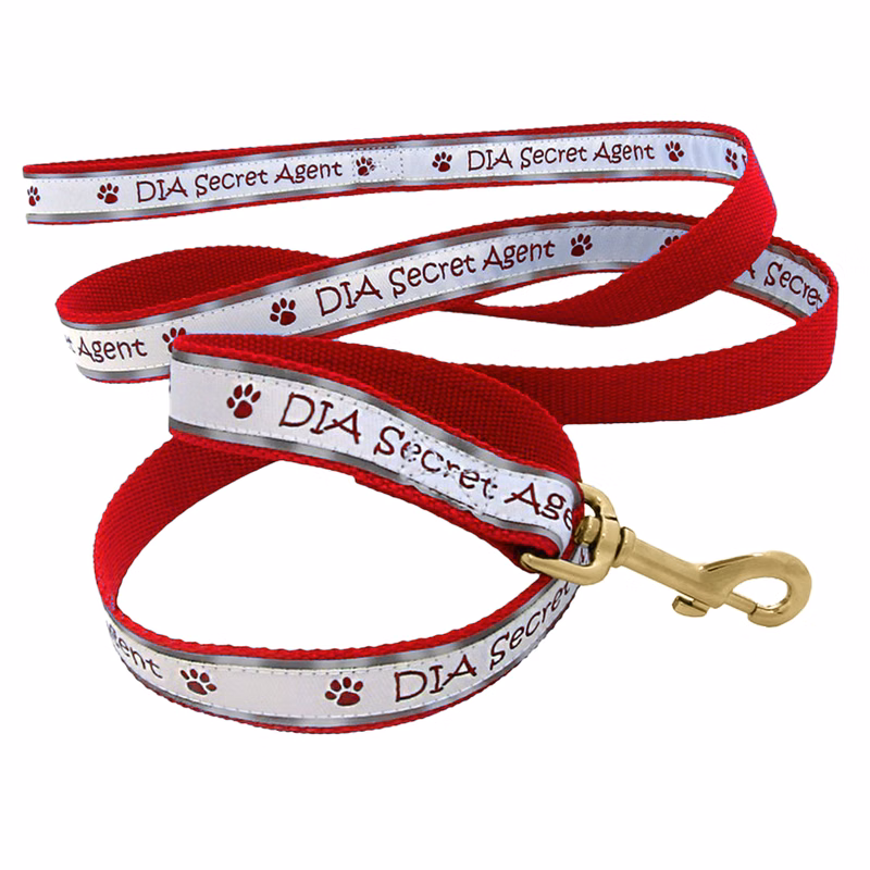 1" X 48" Woven Reflective Pet Leash w/ Gold Colored Hardware - "Elite" Weave