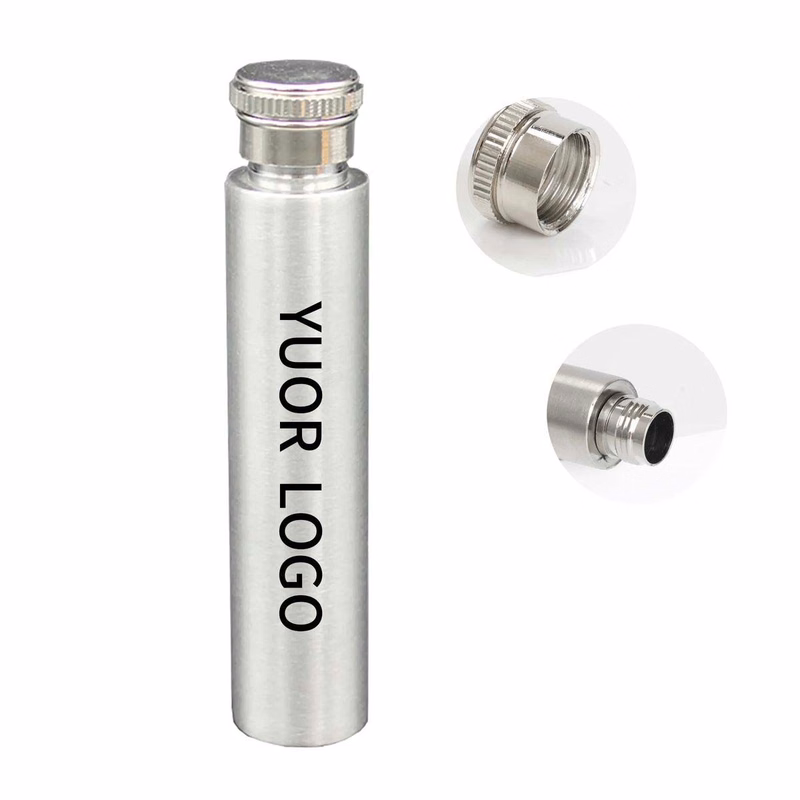 Compact Stainless Steel Cigar Style Flask