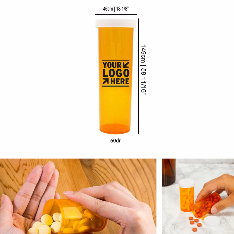 60dr Reusable Empty Prescription Pill Bottles