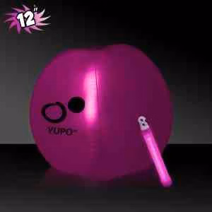 Translucent Pink Beach Ball with glow Light Stick