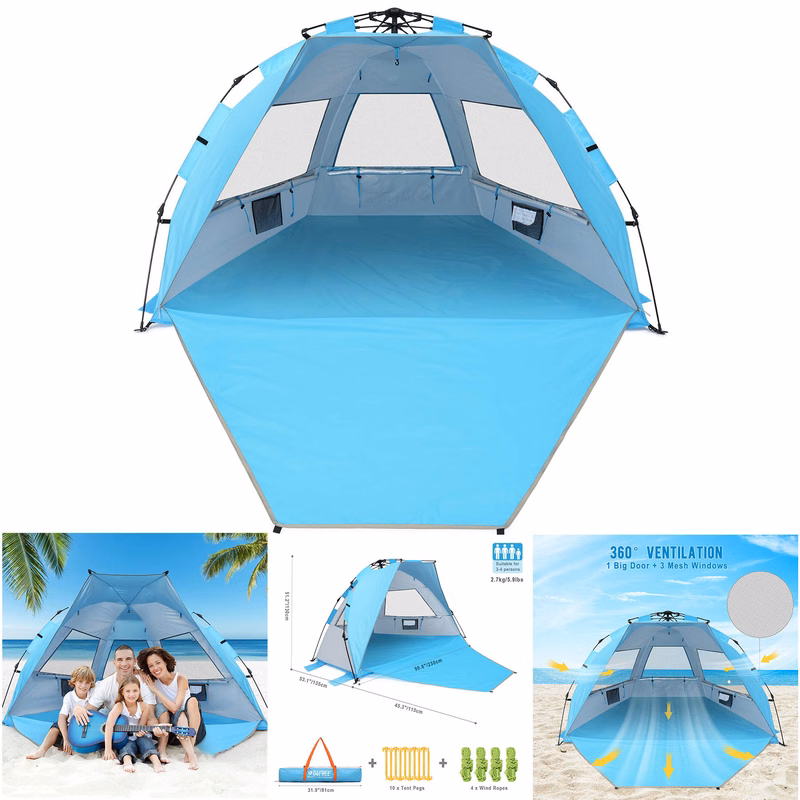 Person Beach Tent Pop Up Shade