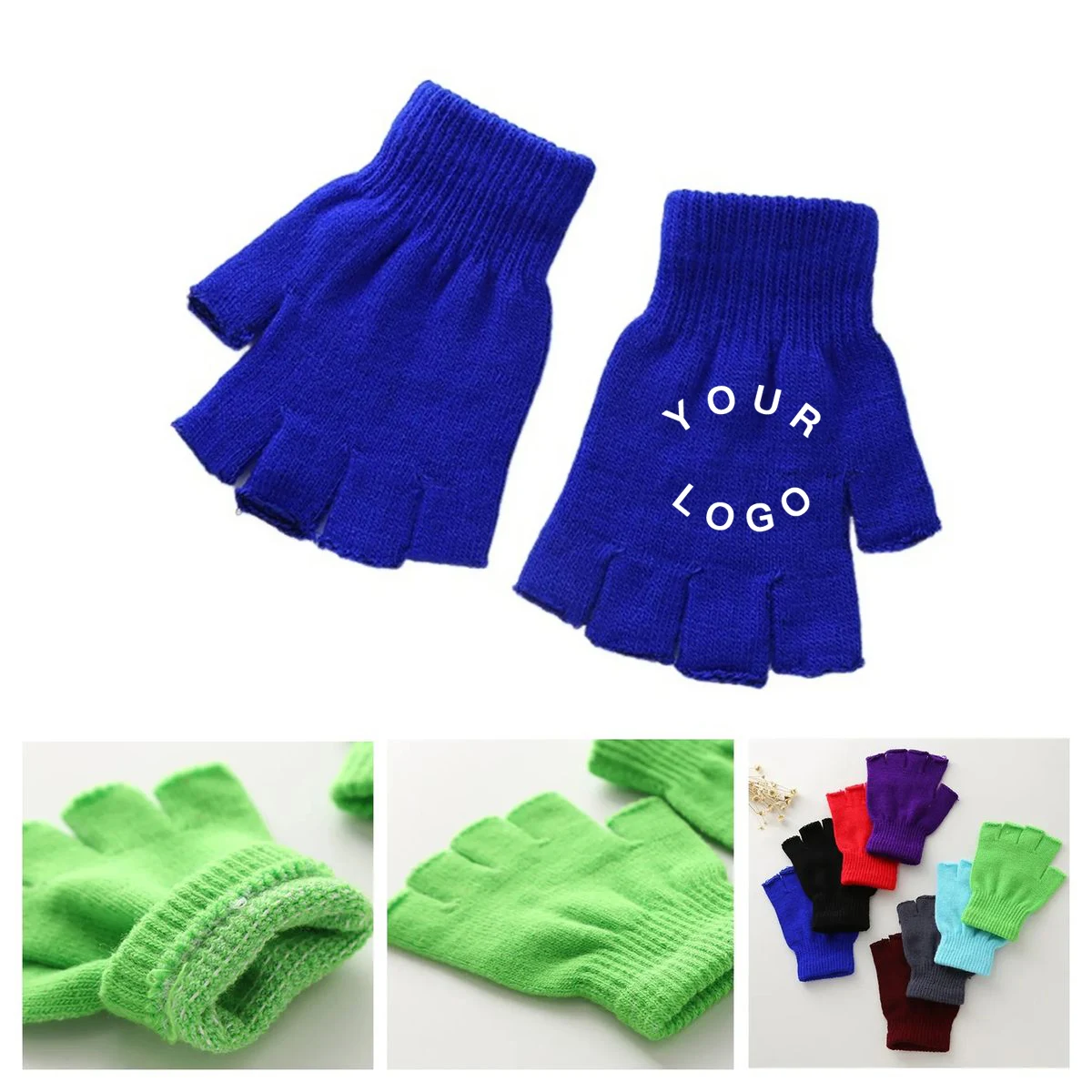 Acrylic Thermal Half Finger Warm Gloves 1
