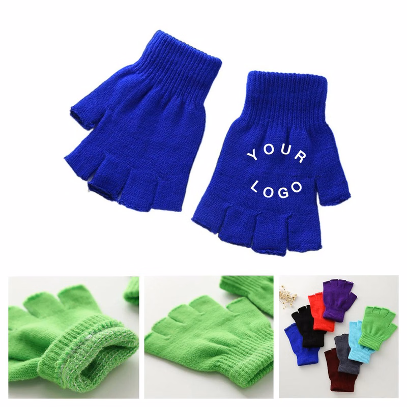 Acrylic Thermal Half Finger Warm Gloves