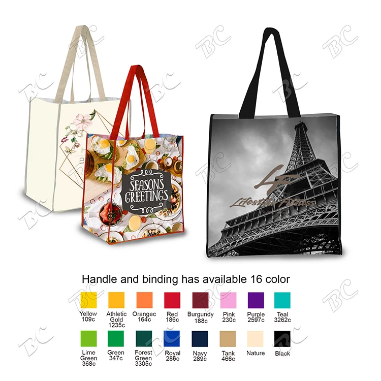 Full Color 5 oz Cotton Canvas Tote Bag 12"x13"x8", custom tote bag with logo imprint 1
