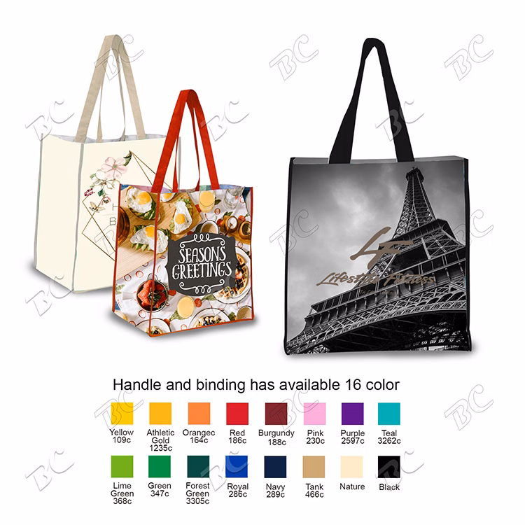 Full Color 5 oz Cotton Canvas Tote Bag 12"x13"x8"