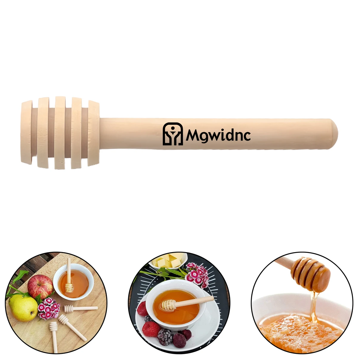 8cm Wooden Honey Stir Stick for Coffee Tea Wine Jam 1