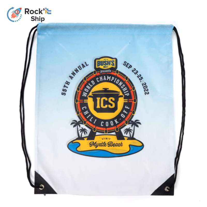 Rock'it 3-Day Premium 210D Sublimated Drawstring Cinch Up Backpack (15" x 18")