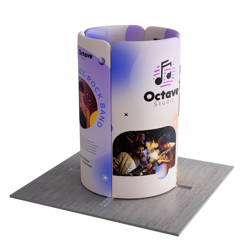 NEW MagLock Round Fabric Display Kit A - 6.5'x6.5'