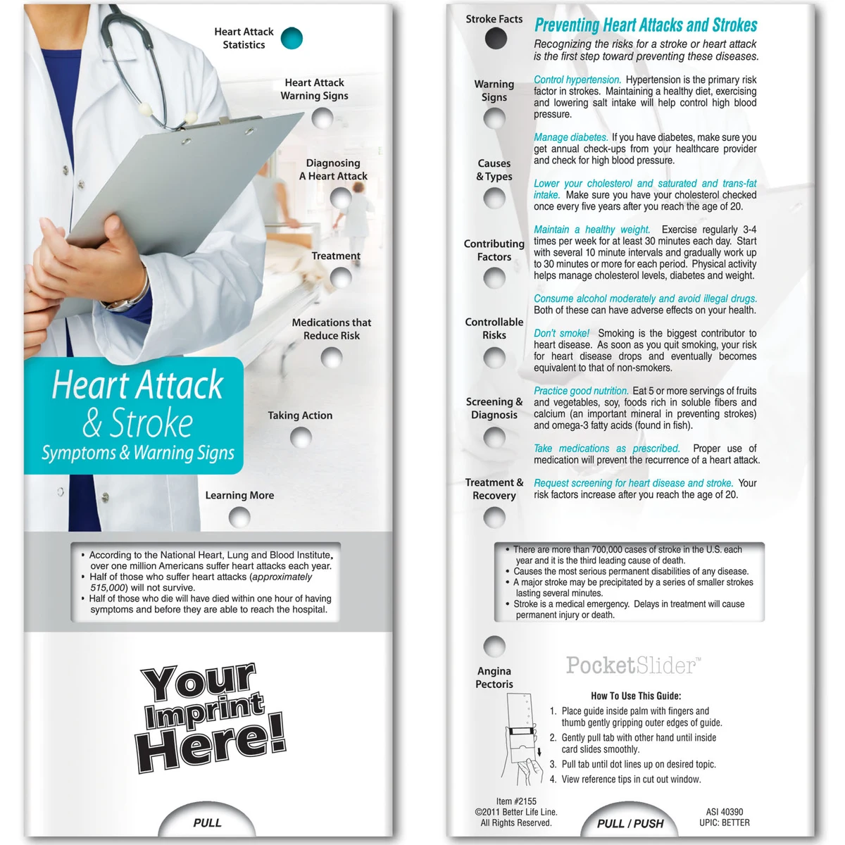 Pocket Slider - Heart Attack & Stroke: Symptoms and Warning Signs 1
