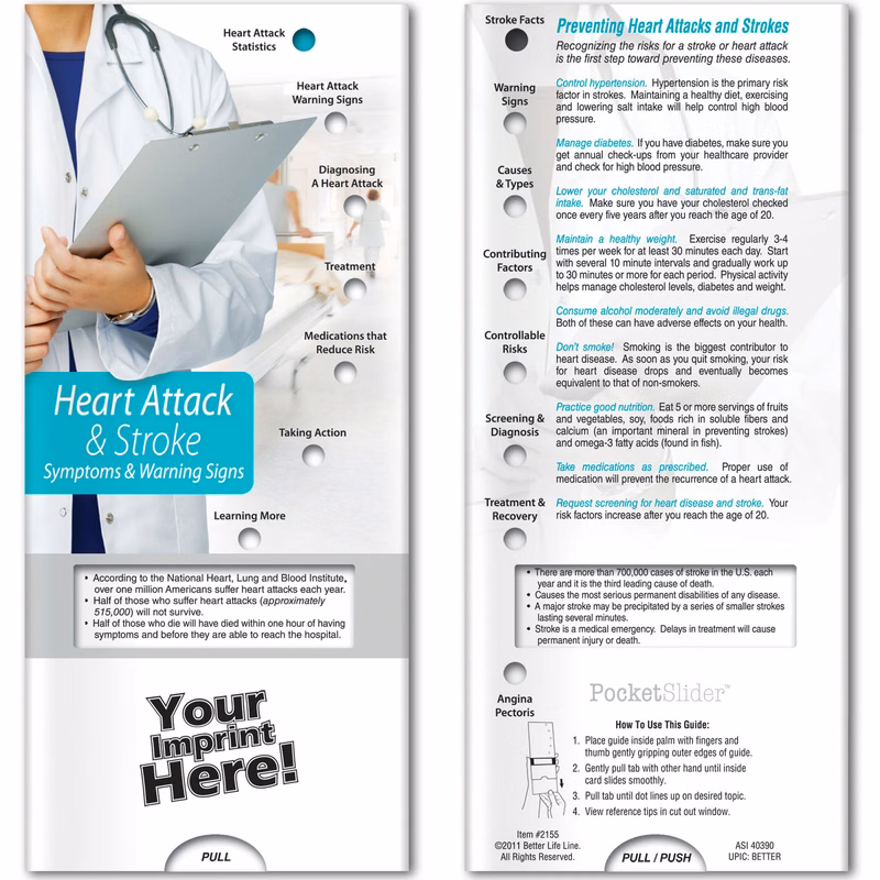 Pocket Slider - Heart Attack & Stroke: Symptoms and Warning Signs