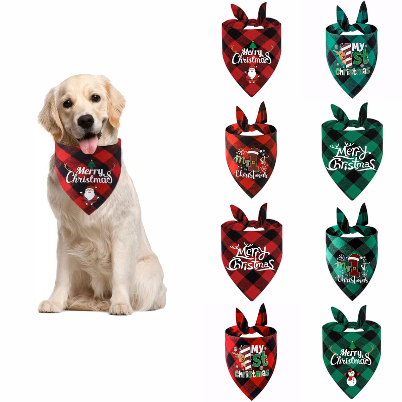 Santa Claus Snowman Pet Triangular Scarf