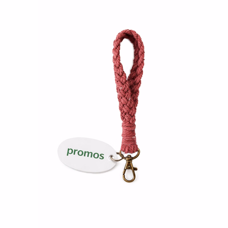 Braided Cotton Rope Wristlet Keychain