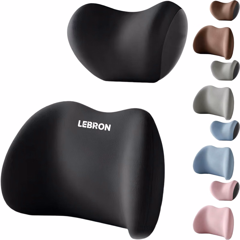 Memory Foam Car Headrest Lumbar Support Pillow Set