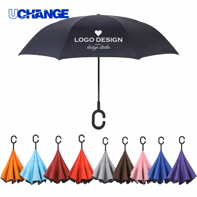 Reverse Umbrella with C-Shaped Handle for Cars