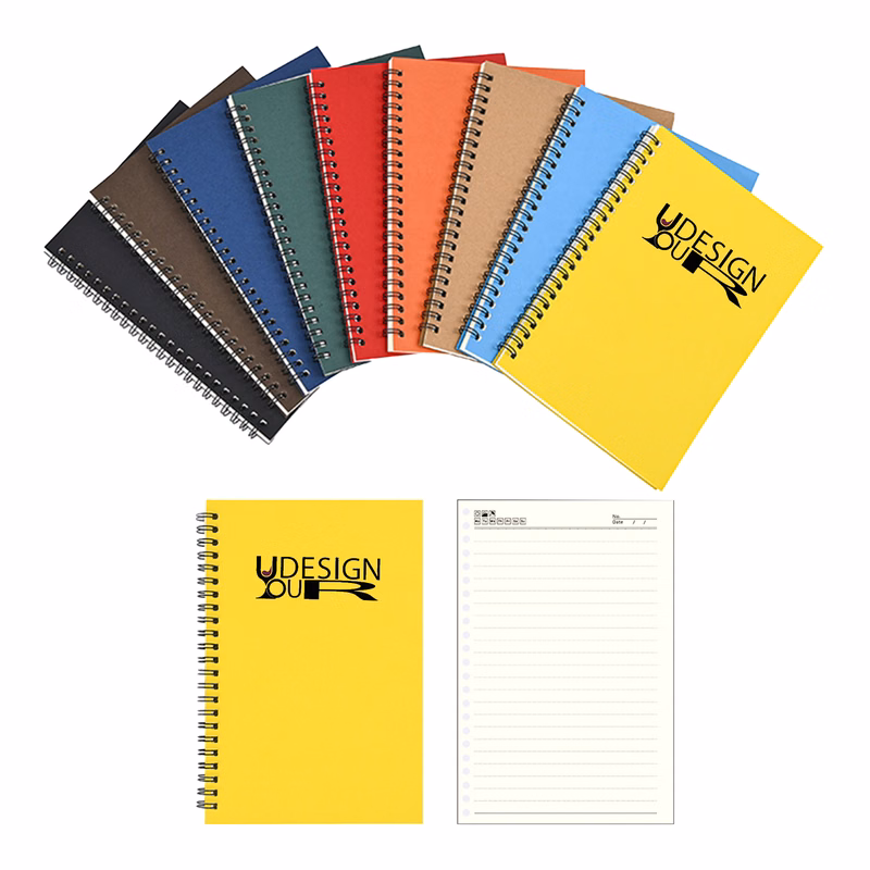 A5 Spiral Lined Notebooks With Kraft Paper Cover