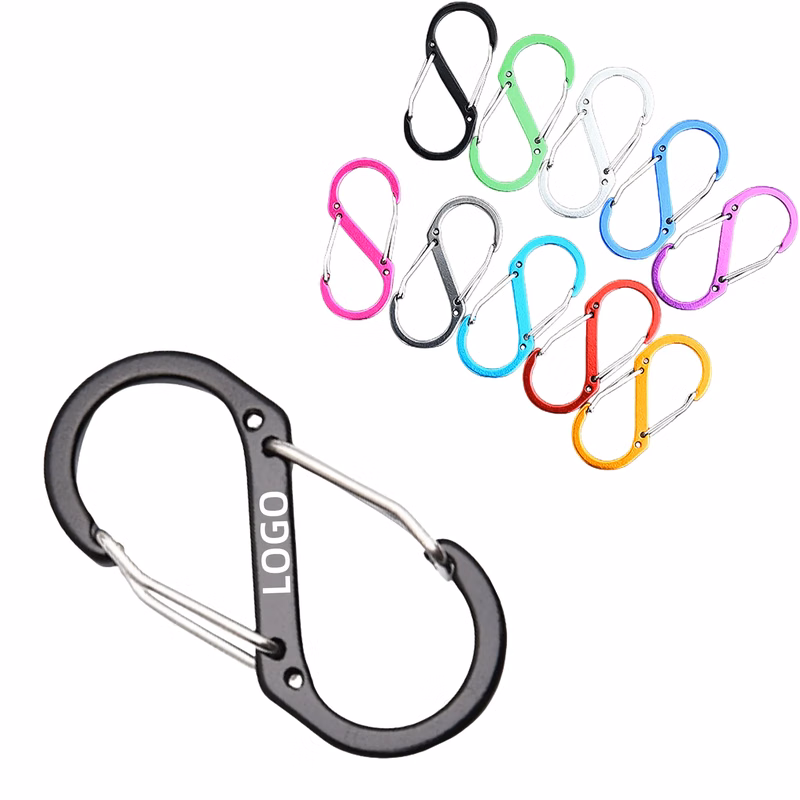 MOQ Aluminum Alloys S Shaped Carabiner Double Hook
