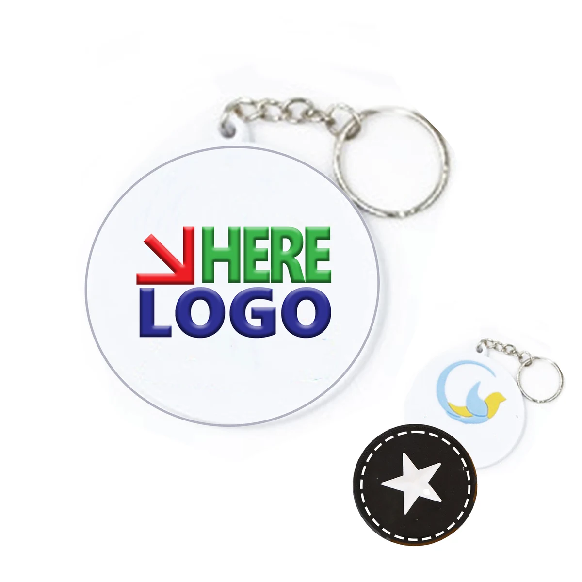 2D PVC Key Chain Tag 2"x 2" Custom MOQ 50 1
