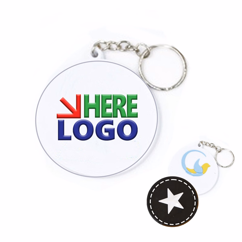 2D PVC Key Chain Tag 2"x 2" Custom MOQ 50