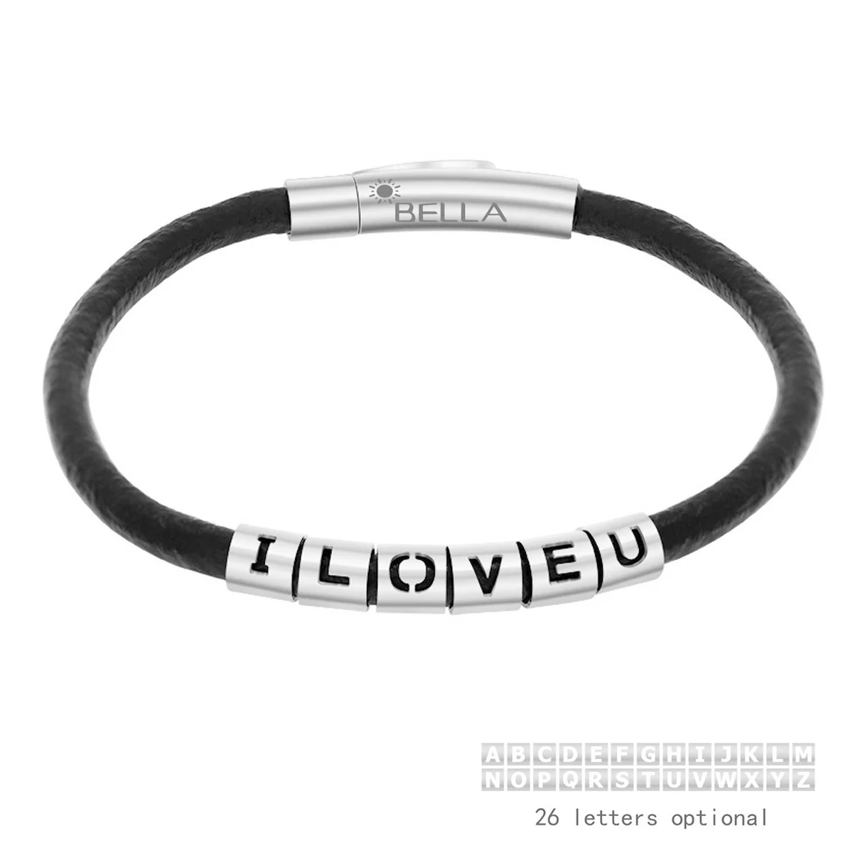 Letter Leather Rope Bracelet for Men 1