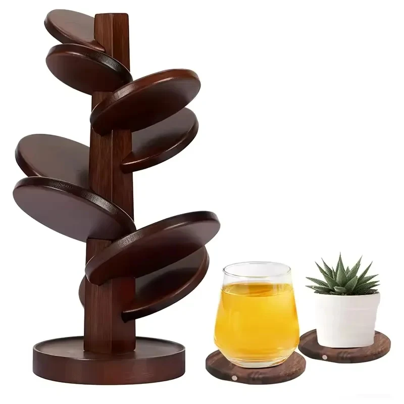 Eight-piece tree pine coaster set 1