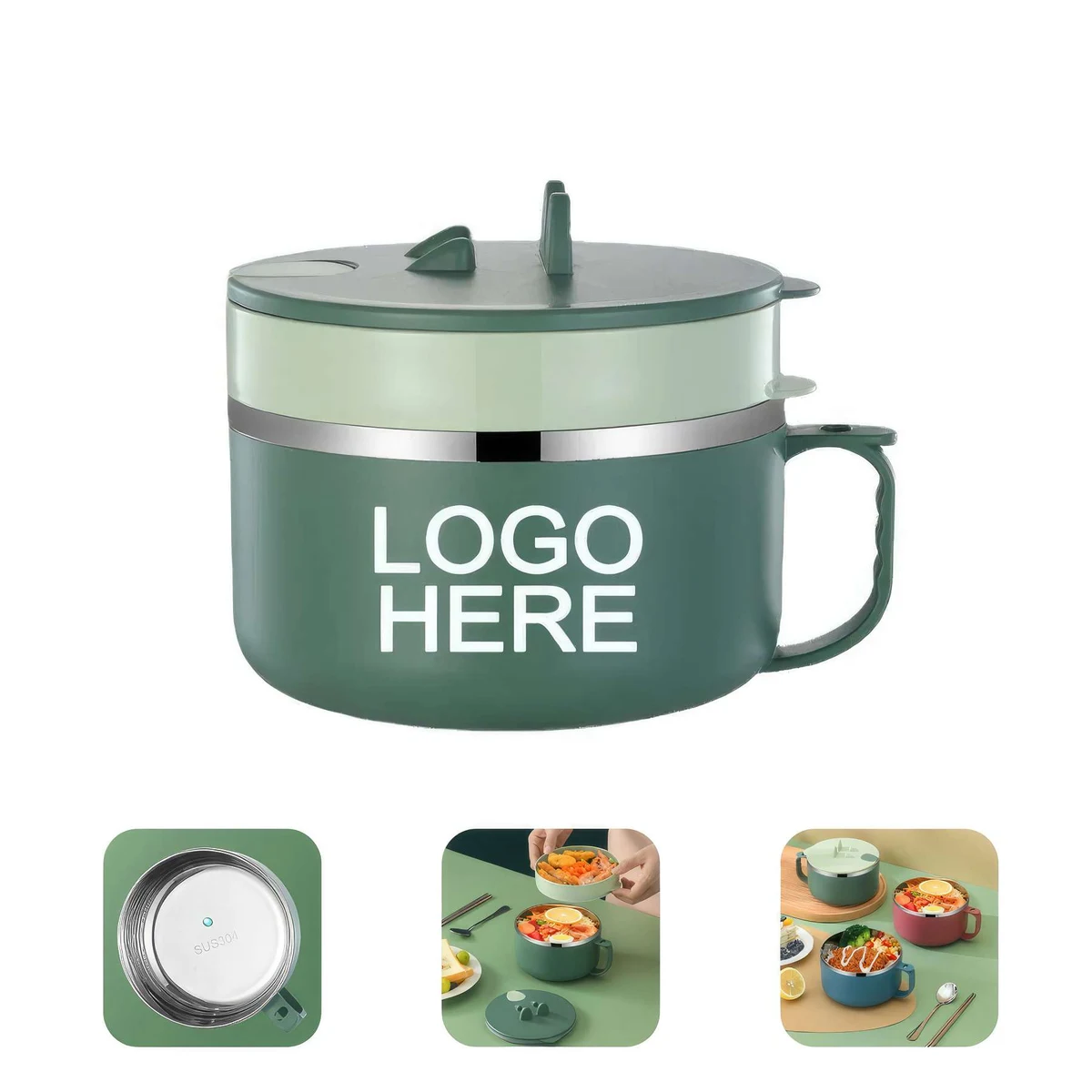 Double Layer 304 Stainless Steel Insulated Bento Box 1