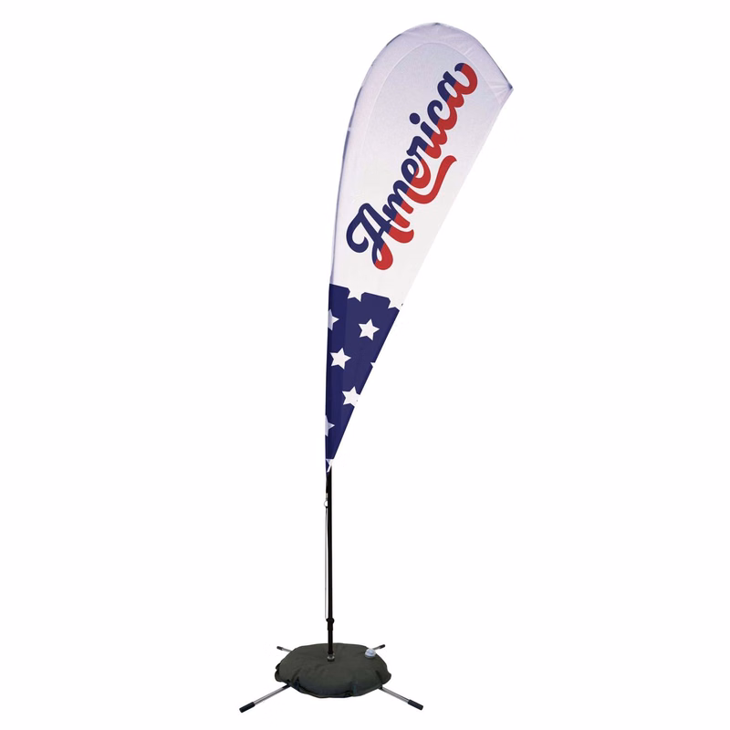 8' Streamline Teardrop Sail Sign Flag Kit (Single-Sided with Scissor Base)