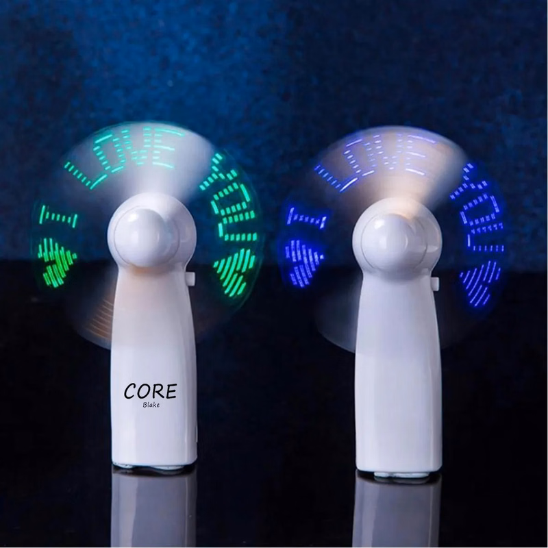 Pre-Programmed Message Mini Fans with LED Words