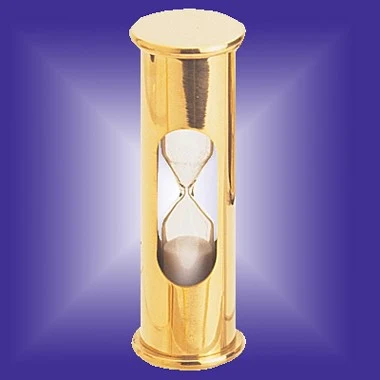 SOLID BRASS 3 MINUTES SAND TIMER 1