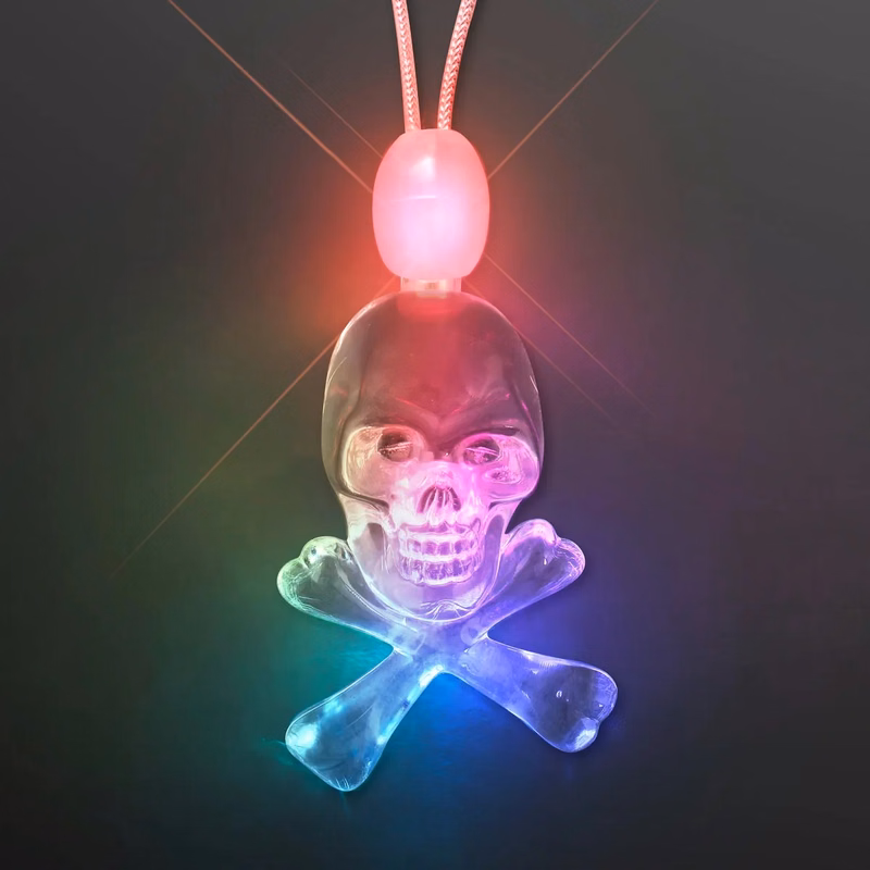 Skull & Crossbones LED Acrylic Necklace