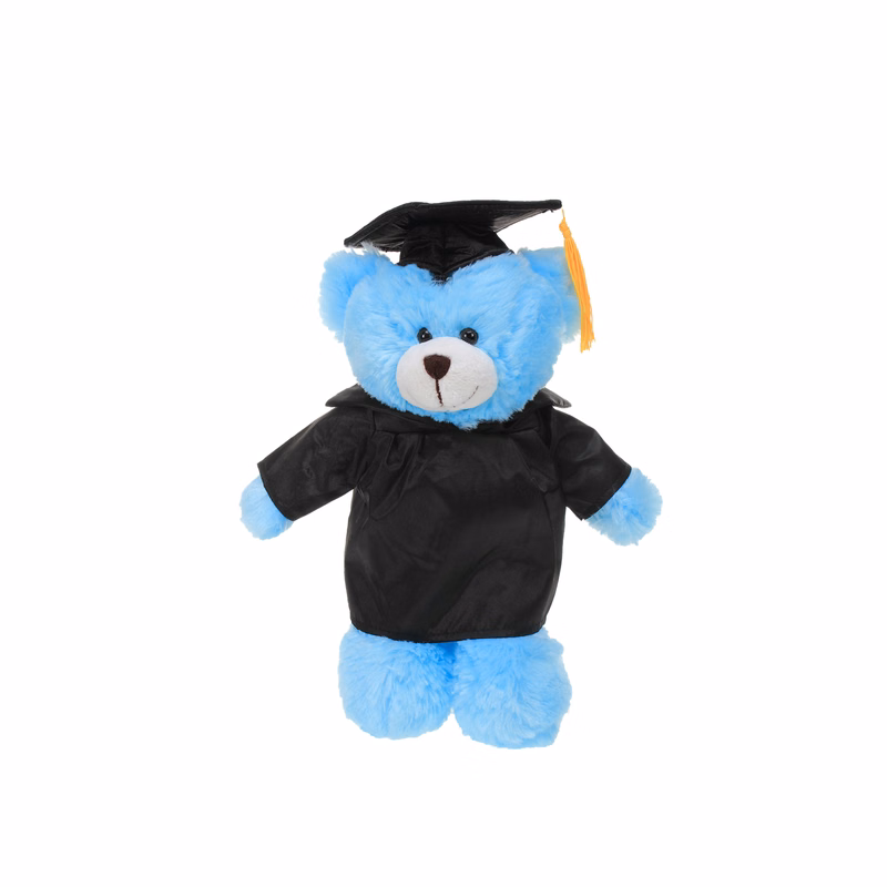 Soft Plush Blue Bear in Graduation Cap & Gown Stuffed Animal