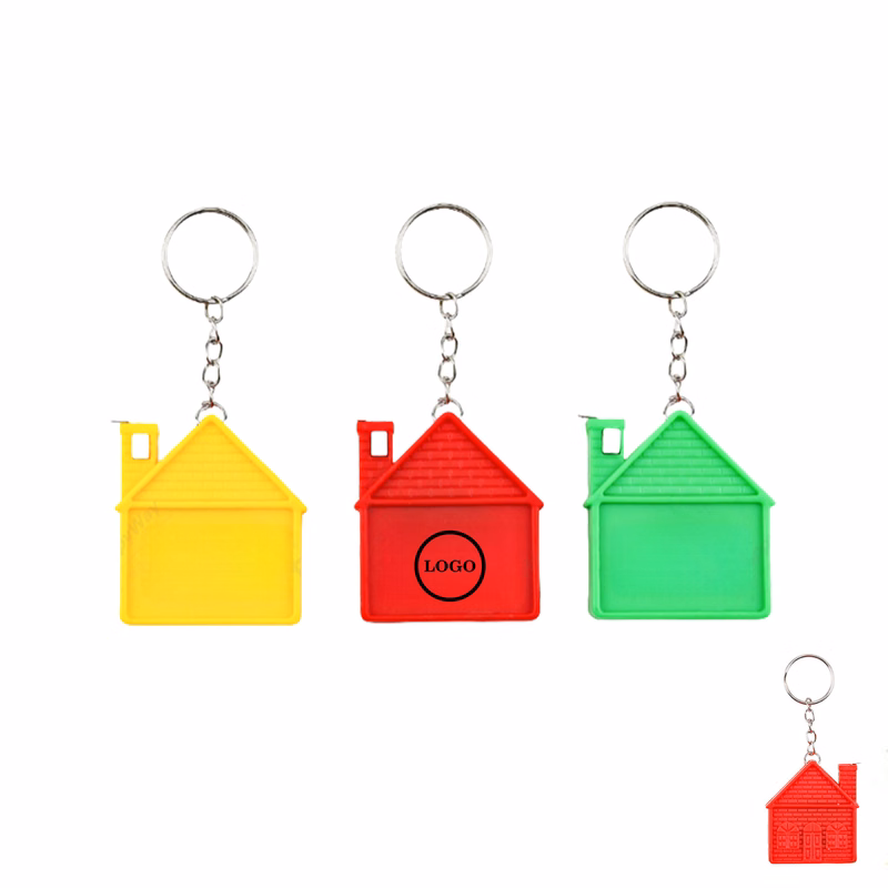House-Shaped Keychain with Tape Measure
