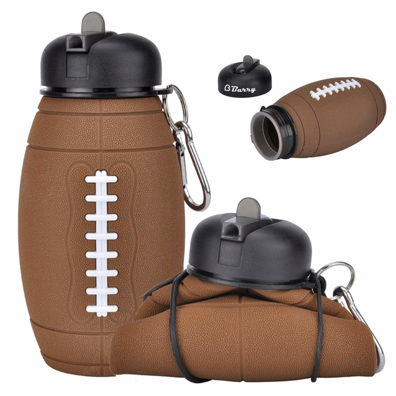 20 Oz. Rugby Silicone Foldable Water Bottle