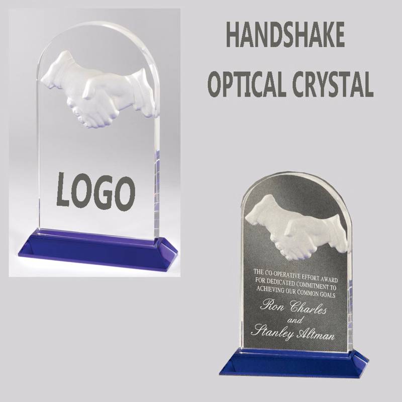 Hand Shake Optical Crystal Award