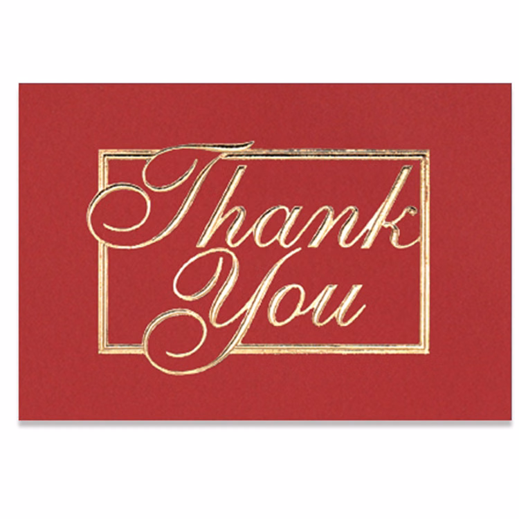Red and Gold Thank You Card