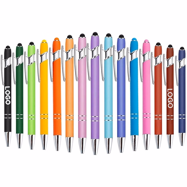 Custom 5.6" Slim Aluminum Stylus Ballpoint Pen — Professional Tech & Writing Promo