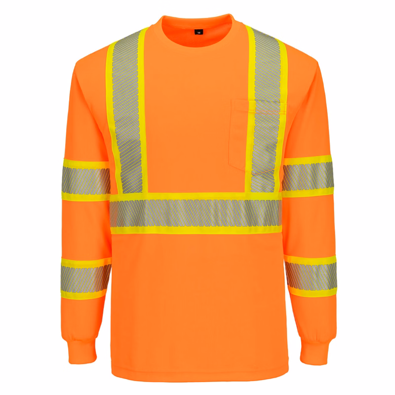 PORTWEST® Lightweight Hi-Vis X Back T-Shirt L/S w/ Moisture Wicking