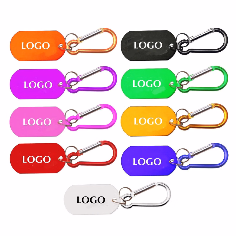Aluminum Metallic Key Holder & Dog Tag w/Carabiner