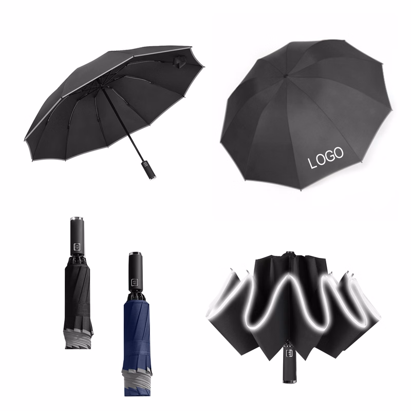 Automatic Night Safety Reverse Folding Umbrella