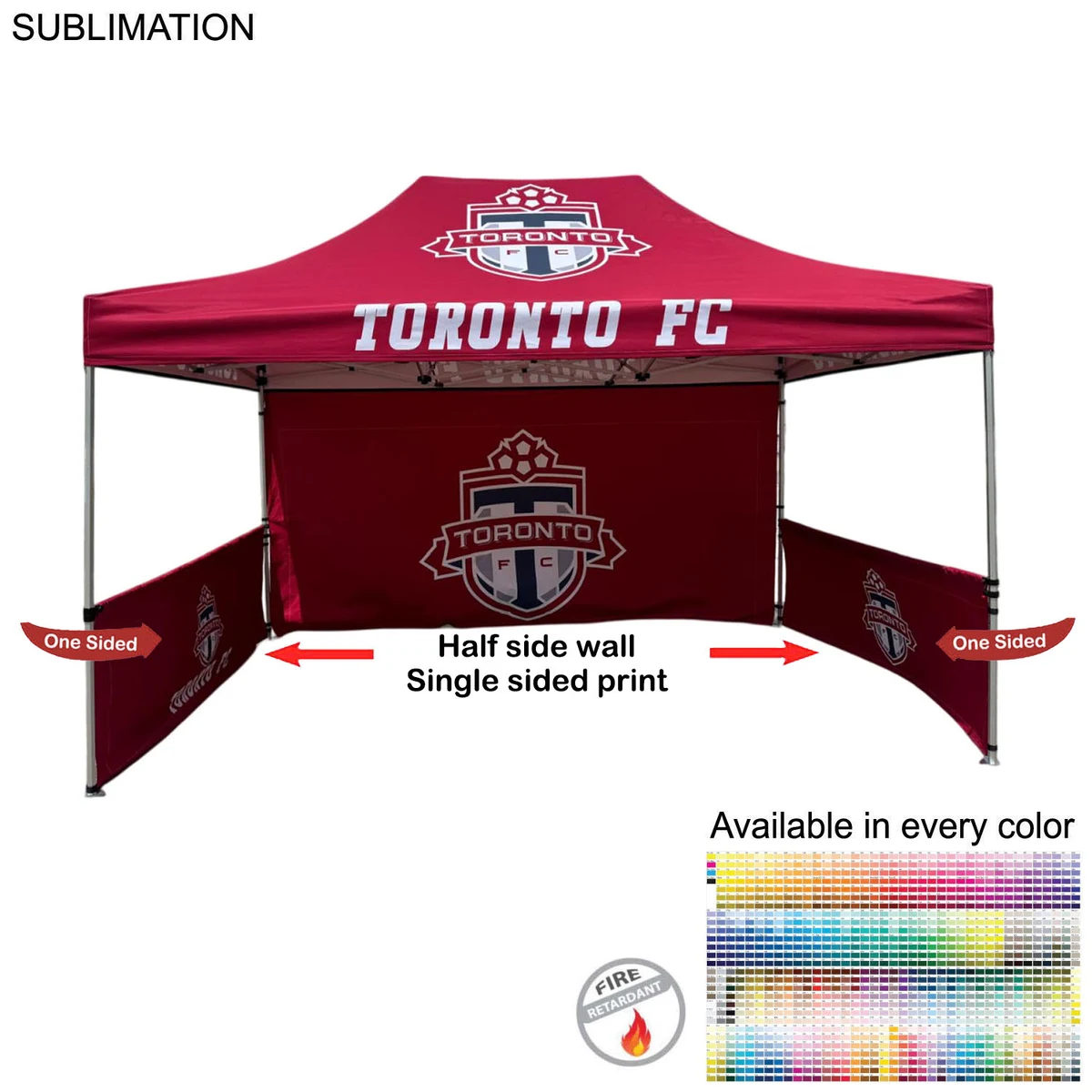 Half Side Wall for 10x15 Tent Kit, Sublimated, Single Sided Print 1