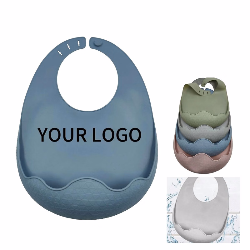 Flexible Silicone Feeding Bib with Spill Catcher