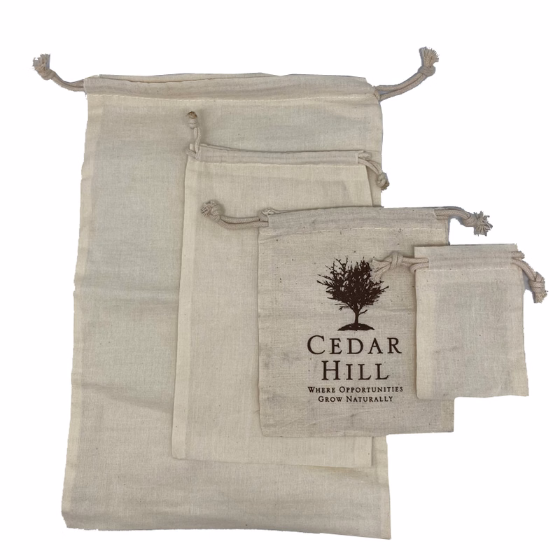 Eco Friendly Cotton Muslin Drawstring Bags