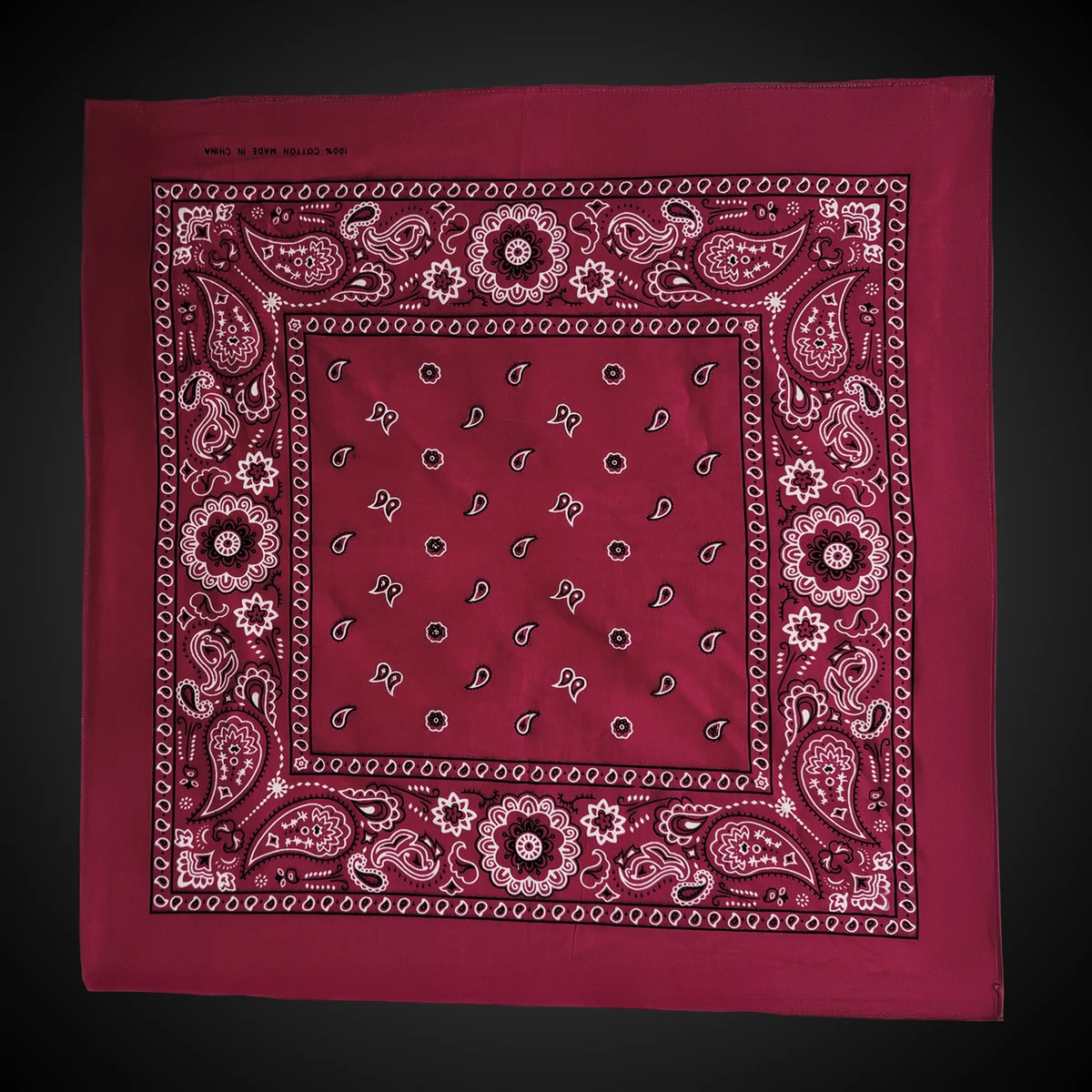 Burgundy 22" x 22" Cotton Paisley Bandanas 1
