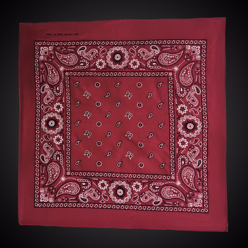 Burgundy 22" x 22" Cotton Paisley Bandanas